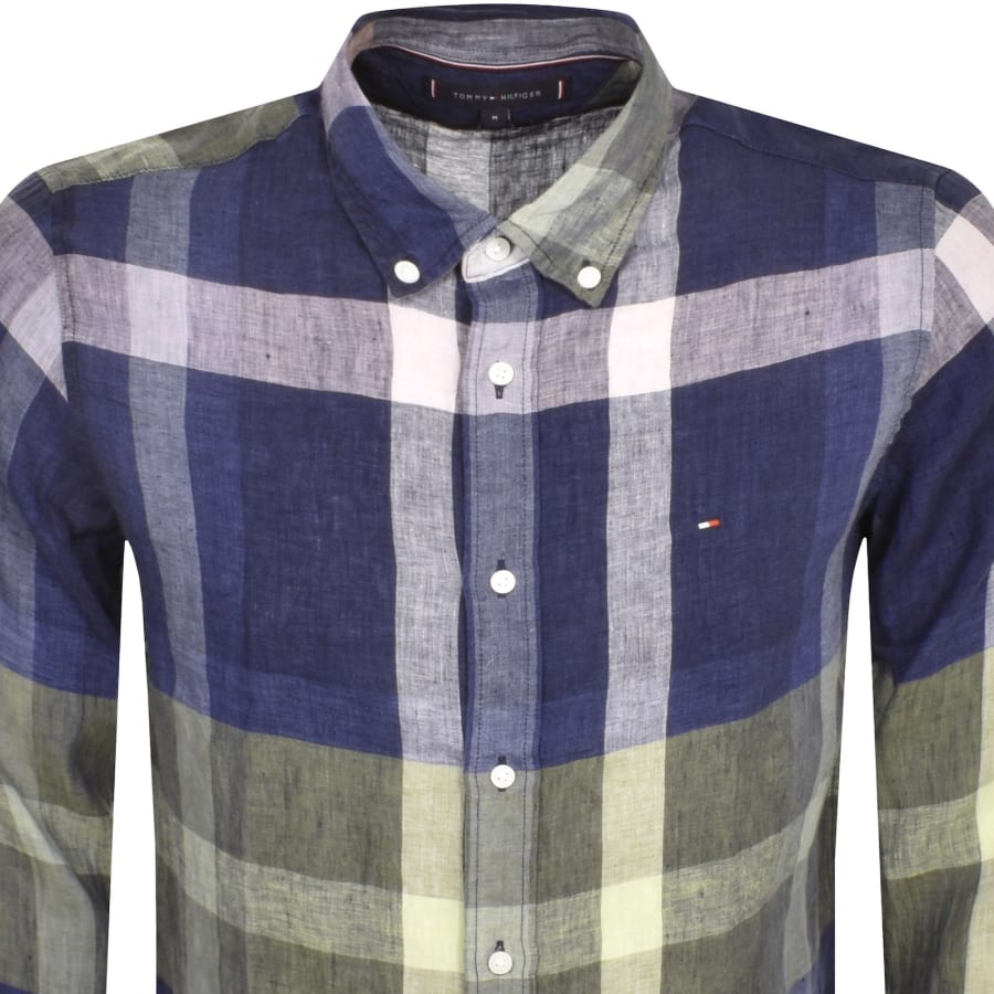Tommy Hilfiger Check Long Sleeve Shirt Navy male Large